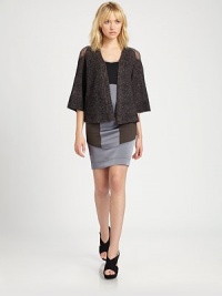 EXCLUSIVELY AT SAKS.COM. A heathered knit style with an open front and loose knit details at shoulders. Open front Three-quarter length kimono sleevesSheer, loose knit shouldersAbout 24 from shoulder to hem57% linen/27% cotton/16% nylonDry cleanImported of Italian fabricsModel shown is 5'9½ (176cm) wearing US size Small. EXCLUSIVELY AT SAKS.COM. A heathered knit style with an open front and loose knit details at shoulders. Open front Three-quarter length kimono sleevesSheer, loose knit shouldersAbout 24 from shoulder to hem57% linen/27% cotton/16% nylonDry cleanImported of Italian fabricsModel shown is 5'9½ (176cm) wearing US size Small.