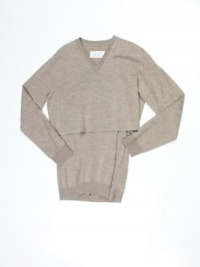 Maison Martin Margiela womens v neck layered wool sweater Maison Martin Margiela womens v neck layered wool sweater