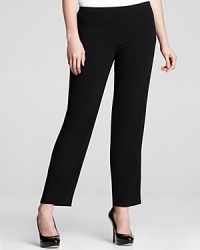 A hassle-free approach to everyday dressing, these Eileen Fisher Plus pants flaunt a slim cut and a clean silhouette for a sleek, flattering fit. A hassle-free approach to everyday dressing, these Eileen Fisher Plus pants flaunt a slim cut and a clean silhouette for a sleek, flattering fit.