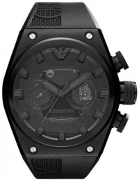 Emporio Armani Men's Super Meccanico AR4903 Black Rubber Analog Quartz Watch with Black Dial Emporio Armani Men's Super Meccanico AR4903 Black Rubber Analog Quartz Watch with Black Dial