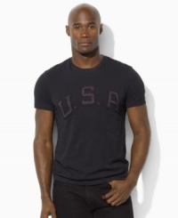 A relaxed-fitting cotton jersey T-shirt embraces both comfort and classic vintage style with a tonal USA patch at the chest. (Clearance)