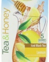 Lipton Iced Black Tea Mix Pitcher Packets, Tea and Honey, Lemon, 6-Count (Pack of 12)