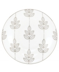Clusters of gleaming leaves rain down on white bone china dessert plates trimmed in platinum. From Lenox Lifestyle dinnerware, these dishes are playfully modern and naturally chic, and have an enchanting look that's fresh and perfect for every occasion. Clusters of gleaming leaves rain down on white bone china dessert plates trimmed in platinum. From Lenox Lifestyle dinnerware, these dishes are playfully modern and naturally chic, and have an enchanting look that's fresh and perfect for every occasion.