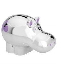 Little ones will heed the call of the wild with Reed & Barton's super-cute Jungle Parade coin bank. A silver-plated hippo with lavender spots encourages kids to save their pennies. Little ones will heed the call of the wild with Reed & Barton's super-cute Jungle Parade coin bank. A silver-plated hippo with lavender spots encourages kids to save their pennies.