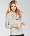 Dazzle them in INC's sequined knit sweater. A slouchy cowl neckline and chic dolman sleeves make a can't miss combination.