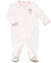 Keep your tiny dancer comfy all the way down to her feet with this darling footed coverall from Carter's. Keep your tiny dancer comfy all the way down to her feet with this darling footed coverall from Carter's.