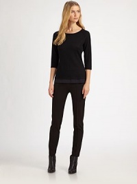 This sporty style also offers impeccable luxury, thanks to its super-soft, cashmere and silk fabrication.Round neckRaglan sleevesSilk backPull-on styleAbout 25 from shoulder to hem55% silk/45% cashmereDry cleanImported Model shown is 5'10½ (179cm) wearing US size Small. This sporty style also offers impeccable luxury, thanks to its super-soft, cashmere and silk fabrication.Round neckRaglan sleevesSilk backPull-on styleAbout 25 from shoulder to hem55% silk/45% cashmereDry cleanImported Model shown is 5'10½ (179cm) wearing US size Small.