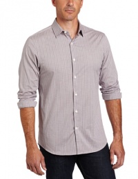 Perry Ellis Men's Long Sleeve Slim Fit Plaid Stripe Woven Perry Ellis Men's Long Sleeve Slim Fit Plaid Stripe Woven