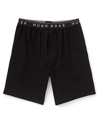Crafted from soft cotton in a relaxed fit with a stays-on HUGO BOSS waistband, these sleep shorts are made for lounging on a lazy Saturday morning. Crafted from soft cotton in a relaxed fit with a stays-on HUGO BOSS waistband, these sleep shorts are made for lounging on a lazy Saturday morning.