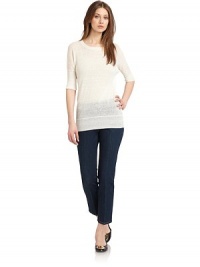 THE LOOKSheer loose knit design Ribbed round neckline Three-quarter length dolman sleeves with extended ribbed cuffs Ribbed hem THE FITAbout 27 from shoulder to hemTHE MATERIAL90% linen/10% polyamideCARE & ORIGINHand washMade in ItalyModel shown is 5'10 (177cm) wearing US size 4. THE LOOKSheer loose knit design Ribbed round neckline Three-quarter length dolman sleeves with extended ribbed cuffs Ribbed hem THE FITAbout 27 from shoulder to hemTHE MATERIAL90% linen/10% polyamideCARE & ORIGINHand washMade in ItalyModel shown is 5'10 (177cm) wearing US size 4.