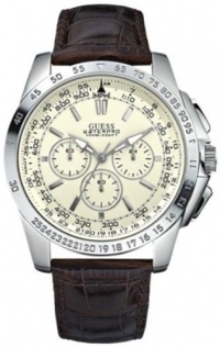 Guess Men's U13570G2 Brown Stainless-Steel Quartz Watch with White Dial Guess Men's U13570G2 Brown Stainless-Steel Quartz Watch with White Dial