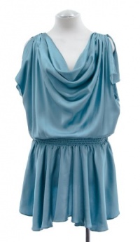 Black Halo Aqua Blue Silk Cowl Neck Dropped Waist Dress 4 Black Halo Aqua Blue Silk Cowl Neck Dropped Waist Dress 4