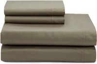 Calvin Klein White Label Double Stitch Sateen California King Sheet Set, Pebble