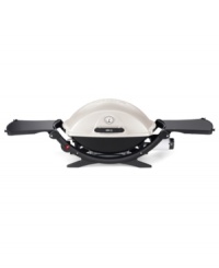 Easy grills it! The Weber Q 220 leaves other gas grills in the dust, dishing out delicious BBQ with compact convenience. The 280-square-inch grilling surface offers plenty of room for all your cookout favorites: burgers, hot dogs, ribs and more! Five-year limited warranty. Model 566002. Easy grills it! The Weber Q 220 leaves other gas grills in the dust, dishing out delicious BBQ with compact convenience. The 280-square-inch grilling surface offers plenty of room for all your cookout favorites: burgers, hot dogs, ribs and more! Five-year limited warranty. Model 566002.