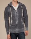 Alternative Apparel Burnout Fleece Raglan Zip Up Hoodie - Navy