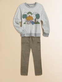 With a couldn't-be-cuter illustration on the front and Little Miss Stella written neatly on the back, this easygoing sweatshirt is the perfect peppy-chic layer.CrewneckLong sleeves with cuffsOrganic cottonMachine washImported With a couldn't-be-cuter illustration on the front and Little Miss Stella written neatly on the back, this easygoing sweatshirt is the perfect peppy-chic layer.CrewneckLong sleeves with cuffsOrganic cottonMachine washImported