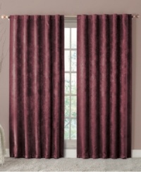 Traditional and romantic, the Mallory window panel incorporates a detailed abstract pattern over shimmering polyester that both catches the light while adding beautiful dimension. Traditional and romantic, the Mallory window panel incorporates a detailed abstract pattern over shimmering polyester that both catches the light while adding beautiful dimension.