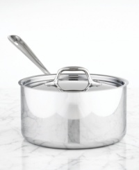 All-Clad's high-performance saucepan is constructed with a durable stainless steel interior, a pure aluminum core and a hand-polished mirror-finished exterior. An essential piece for simmering sauces, boiling noodles, warming leftovers and more. Lifetime warranty. All-Clad's high-performance saucepan is constructed with a durable stainless steel interior, a pure aluminum core and a hand-polished mirror-finished exterior. An essential piece for simmering sauces, boiling noodles, warming leftovers and more. Lifetime warranty.