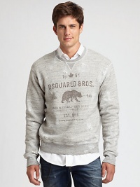 A signature collegiate logo and distressed details give this cotton terry style a well-loved, lived-in look.CrewneckRib-knit cuffs and hemCottonDry cleanMade in Italy of imported fabric A signature collegiate logo and distressed details give this cotton terry style a well-loved, lived-in look.CrewneckRib-knit cuffs and hemCottonDry cleanMade in Italy of imported fabric