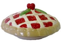 Martha Stewart Ceramic Stoneware Cherry Pie Keep Baking Dish with Decorative Lid Martha Stewart Ceramic Stoneware Cherry Pie Keep Baking Dish with Decorative Lid