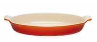 Le Creuset Heritage Stoneware 1-7/10-Quart Oval Au Gratin Dish, Flame Le Creuset Heritage Stoneware 1-7/10-Quart Oval Au Gratin Dish, Flame