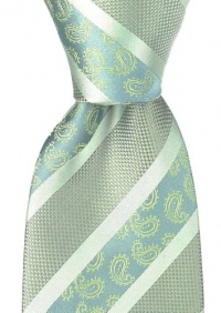 Neckties By Scott Allan, 100% Woven Sage Green Paisley Tie