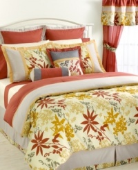 Offering a distinct look of charm, this Wild Flower comforter set features a flower and leaf design that is reminiscent of autumnal beauty. The set features a lovely, earthy palette and comes complete with all the elements needed to give your room a complete makeover. Offering a distinct look of charm, this Wild Flower comforter set features a flower and leaf design that is reminiscent of autumnal beauty. The set features a lovely, earthy palette and comes complete with all the elements needed to give your room a complete makeover.