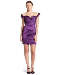 BCBGMAXAZRIA Women's Off-The-Shoulder Metallic Taffeta Dress BCBGMAXAZRIA Women's Off-The-Shoulder Metallic Taffeta Dress