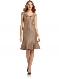 THE LOOKGeometric neckline with pointed flap detailsTonal seamsBack zip closureTHE FITAbout 38 from shoulder to hemTHE MATERIALRayon/polyesterFully linedCARE & ORIGINDry cleanMade in USAModel shown is 5'10½ (179cm) wearing US size 4. THE LOOKGeometric neckline with pointed flap detailsTonal seamsBack zip closureTHE FITAbout 38 from shoulder to hemTHE MATERIALRayon/polyesterFully linedCARE & ORIGINDry cleanMade in USAModel shown is 5'10½ (179cm) wearing US size 4.