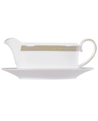 Inspired by the intricate ribbons of lace that adorn Vera Wang dresses, this gold lace border melds with a delicate floral design to form a pattern on this collection of dinnerware and dishes that is both exquisitely detailed and elegantly timeless. Inspired by the intricate ribbons of lace that adorn Vera Wang dresses, this gold lace border melds with a delicate floral design to form a pattern on this collection of dinnerware and dishes that is both exquisitely detailed and elegantly timeless.