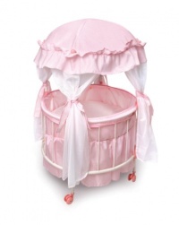 Badger Basket Royal Pavilion Round Doll Crib with Canopy and Bedding Badger Basket Royal Pavilion Round Doll Crib with Canopy and Bedding