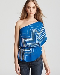 Refresh your repertoire with vintage-inspired glamour complements of this silk Parker top embellished with a rainbow of beads. The technicolor style turns skinny jeans into statement looks--ready for a night on the town. Refresh your repertoire with vintage-inspired glamour complements of this silk Parker top embellished with a rainbow of beads. The technicolor style turns skinny jeans into statement looks--ready for a night on the town.