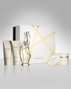 This luxurious holiday collection includes Donna Karan Cashmere Mist eau de parfum spray (3.4 oz.), body lotion (3.4 oz.),body cleansing lotion (3.4 oz.), and mini body powder (1.4 oz.), presented in a signature gift box.