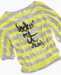 Roll with it. This lightweight striped top from DKNY is a perfect last layer for the cute, casual look she wants to perfect. Roll with it. This lightweight striped top from DKNY is a perfect last layer for the cute, casual look she wants to perfect.