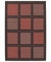 A handsome windowpane pattern in terra cotta and black gives this Couristan rug classic appeal. With a flat weave construction woven of recyclable polypropylene, the indoor/outdoor rug is ultradurable and mildew resistant, making it the perfect choice for entryways, patios, mudrooms and beyond.