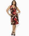 A sleek matte jersey dress is a wardrobe essential, and this faux-wrap dress is a flattering styling option year-round.