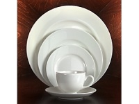 Nothing is more practical and versatile than this hostess' classic. Use it as is or dress it up in glittering metallics or your favorite colors. Bone china.