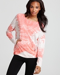 A pop-bright tie-dye print elevates this laid-back Hard Tail sweatshirt to high style. A pop-bright tie-dye print elevates this laid-back Hard Tail sweatshirt to high style.