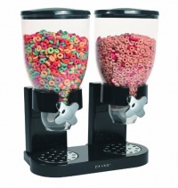 Zevro Dual Dry Food Dispenser, Black/Chrome Zevro Dual Dry Food Dispenser, Black/Chrome