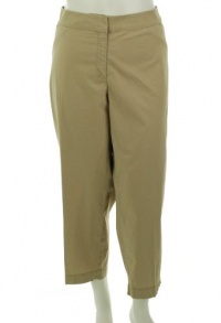 Eileen Fisher Crop Straight Trouser Khaki 20W Eileen Fisher Crop Straight Trouser Khaki 20W