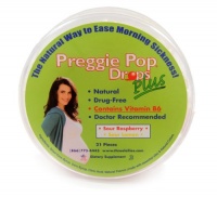 Three Lollies Preggie Pop Drops Plus with Vitamin B6 for Morning Sickness Relief, 21 count