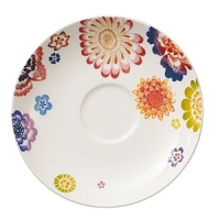 Bright, cheerful blooms decorate this premium bone-china saucer from Villeroy & Boch. Mix it and match it with other pieces in the collection for endless creative combinations. Bright, cheerful blooms decorate this premium bone-china saucer from Villeroy & Boch. Mix it and match it with other pieces in the collection for endless creative combinations.