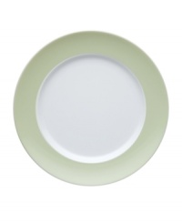 Rosenthal's Sunny Day dinner plates shine on casual tables with fresh green accents in dishwasher-safe porcelain. Rosenthal's Sunny Day dinner plates shine on casual tables with fresh green accents in dishwasher-safe porcelain.