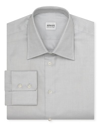 With a touch of texture, this contemporary fit shirt from Armani Collezioni completes your dress wardrobe with elegant simplicity. With a touch of texture, this contemporary fit shirt from Armani Collezioni completes your dress wardrobe with elegant simplicity.