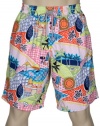 Vilebrequin Mens Summer Print Nylon Swim Trunks Swimsuit Shorts XXL / 2X