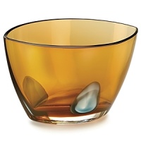 Waterford Turquoise & Amber 8 oval bowl. A striking and elegant piece for the home. Each piece is mouth blown and encased with color. Waterford Turquoise & Amber 8 oval bowl. A striking and elegant piece for the home. Each piece is mouth blown and encased with color.