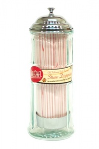 Tablecraft 11-in. Diner Collection Old Fashioned Straw Dispenser W/Straws - Chrome Top Tablecraft 11-in. Diner Collection Old Fashioned Straw Dispenser W/Straws - Chrome Top