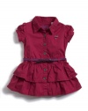 GUESS Kids Girls Toddler Twill Dress, DARK PINK (24M)