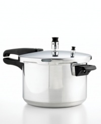 Faster than traditional cooking, the pressure cooker gets meals on the table in a flash and retains 50% more vitamins and minerals for a healthier approach to each and every dish. The dishwasher-safe aluminum construction heats up fast and holds in even more flavor. 1-year warranty. Faster than traditional cooking, the pressure cooker gets meals on the table in a flash and retains 50% more vitamins and minerals for a healthier approach to each and every dish. The dishwasher-safe aluminum construction heats up fast and holds in even more flavor. 1-year warranty.