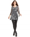 Modernize your look with this sleek zigzag-print tunic from Style&co. Pair it with black leggings and booties for a chic silhouette!